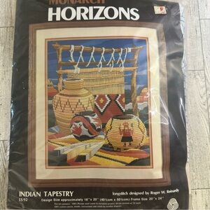 Monarch Horizons Needlepoint Kit Indian 16"x20" Roger Reinardy SEALED Vtg